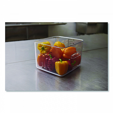 Square Storage Container, 12 qt, 10.5 x 11.31 x 7.75, Clear, Plastic (FG631200CLR)