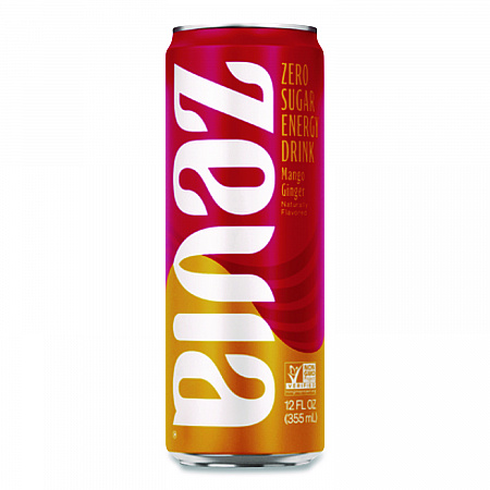 Zero Sugar Naturally Sweetened Energy Drink, Mango Ginger, 12 oz Can, 12/Carton (0195112)