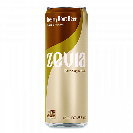 Zero Sugar Naturally Sweetened Soda, Creamy Root Beer, 12 oz Can, 12/Carton (0190512)