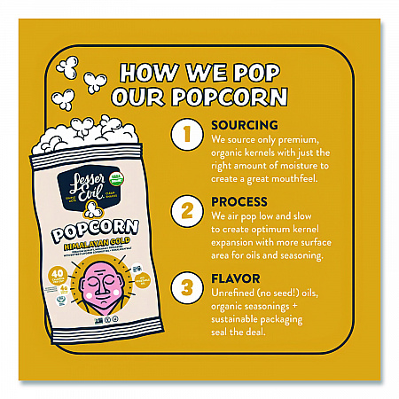 Snack Organic Himalayan Gold Popcorn, 0.88 oz Bag, 18/Carton (LSN00691)