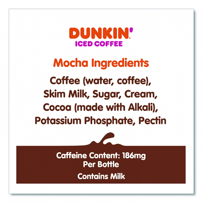 Mocha Iced Coffee Drink, 13.7 oz Bottle, 12/Carton (049000072389)