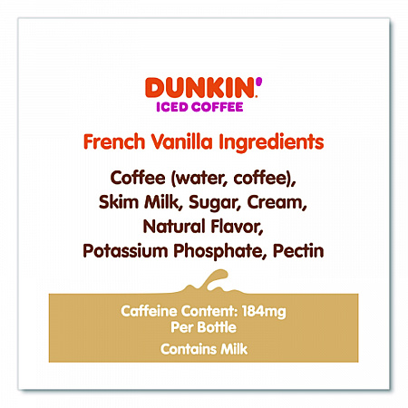 French Vanilla Iced Coffee Drink, 13.7 oz Bottle, 12/Carton (049000072396)