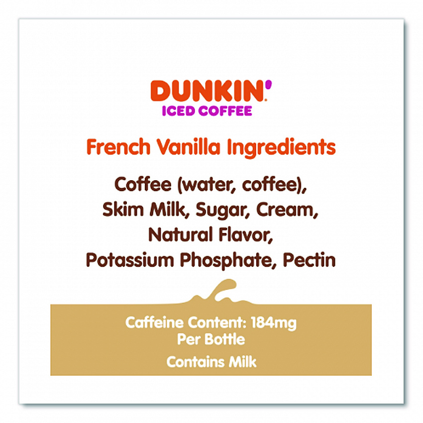 French Vanilla Iced Coffee Drink, 13.7 oz Bottle, 12/Carton (049000072396)