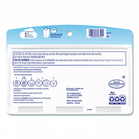 PLUG Air Freshener Refills, Gain, 2.63 oz, 3/Pack, 6 Packs/Carton (13842)