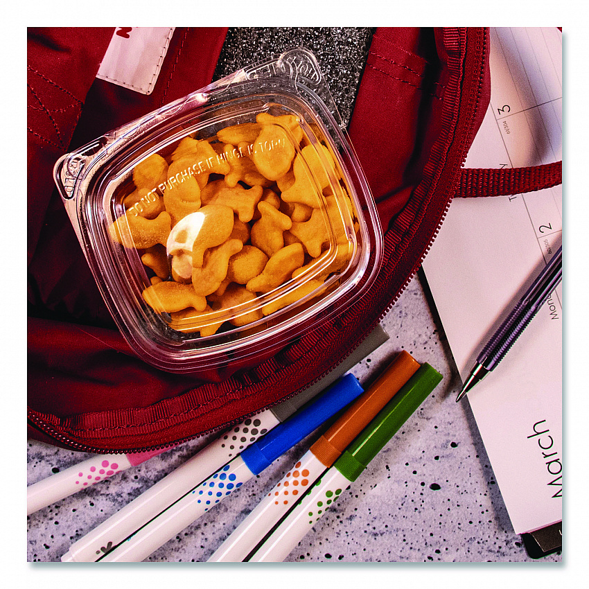ClearPac SafeSeal Tamper-Resistant, Tamper-Evident Containers, 3.72 x 4.2 x 1.97, Clear, Plastic, 400/Carton (CH6DEF)