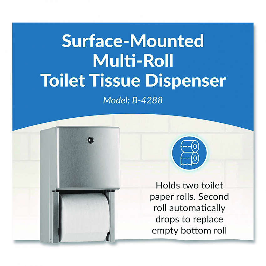 ConturaSeries Two-Roll Tissue Dispenser, 6.08 x 5.94 x 11, Stainless Steel (4288)