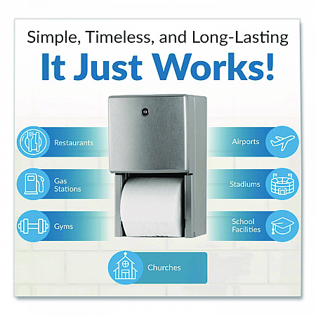 ConturaSeries Two-Roll Tissue Dispenser, 6.08 x 5.94 x 11, Stainless Steel (4288)