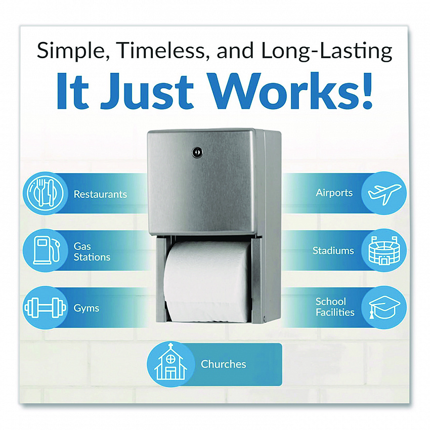 ConturaSeries Two-Roll Tissue Dispenser, 6.08 x 5.94 x 11, Stainless Steel (4288)