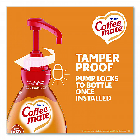 Liquid Creamer Pump Bottle, Caramel, 50.7 oz Pump Bottle, 2/Carton (73358CT)