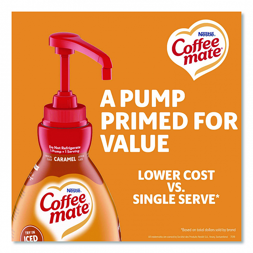 Liquid Creamer Pump Bottle, Caramel, 50.7 oz Pump Bottle (73358)