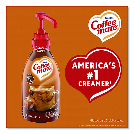 Liquid Creamer Pump Bottle, Salted Caramel Chocolate, 1.5 L Pump Bottle, 2/Carton (79976CT)