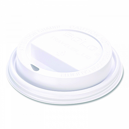 Traveler Cappuccino Style Dome Lid, Fits 10 oz to 24 oz Hot Cups, White, 95 Lids/Sleeve, 10 Sleeves/Carton (TLP316PPR)