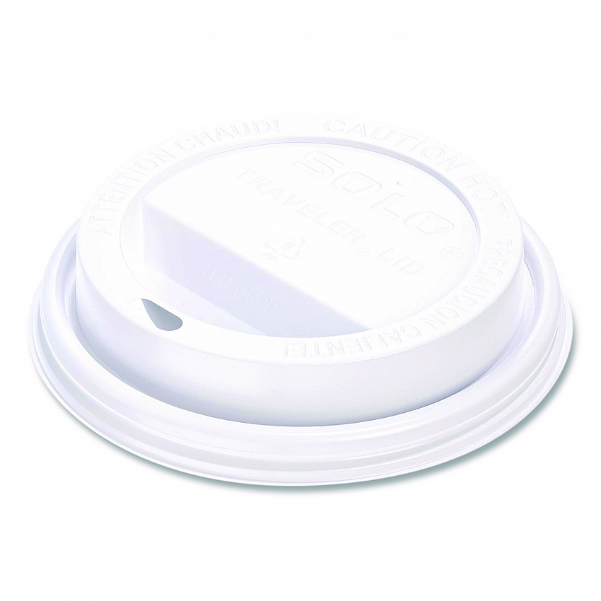 Traveler Cappuccino Style Dome Lid, Fits 10 oz to 24 oz Hot Cups, White, 95 Lids/Sleeve, 10 Sleeves/Carton (TLP316PPR)