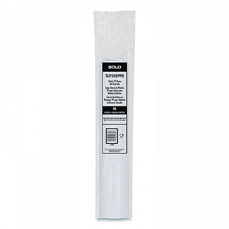 Traveler Cappuccino Style Dome Lid, Fits 10 oz to 24 oz Hot Cups, White, 95 Lids/Sleeve, 10 Sleeves/Carton (TLP316PPR)