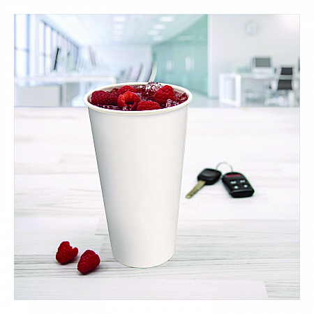 Double Sided Poly (DSP) Paper Cold Cups, 28 oz to 32 oz, White, 40 Cups/Sleeve, 12 Sleeves/Carton (RNP32P2050)