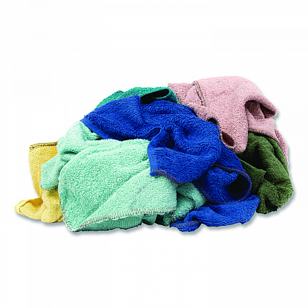 Qwick Wick Terry Towels, 12 x 12, Assorted Colors, 25 lb Bale (Approximately 280/Bale) (N030C1025)
