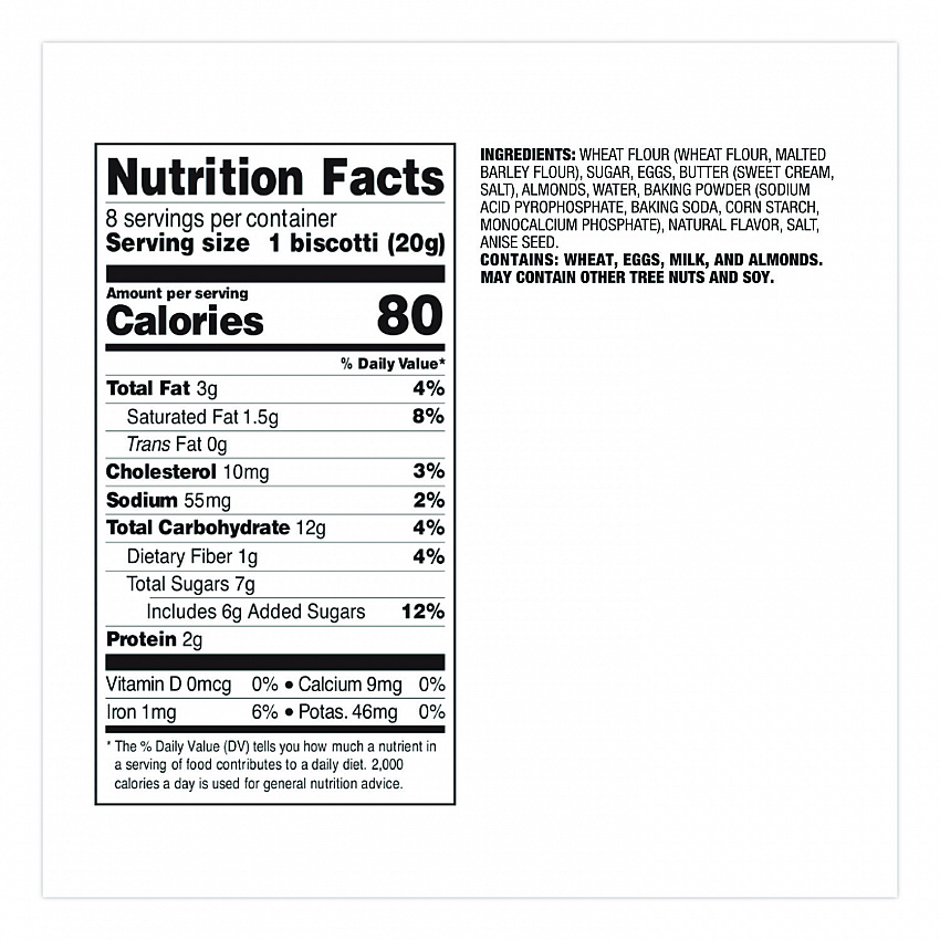 Biscotti, Classic Almond, 0.69 oz Individually Wrapped, 25/Pack (NSD197721)