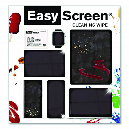 PDI Easy Screen Cleaning Wipes, Individually Wrapped, 1-Ply, 5 x 8, Unscented, White, 50/Box (H01050)