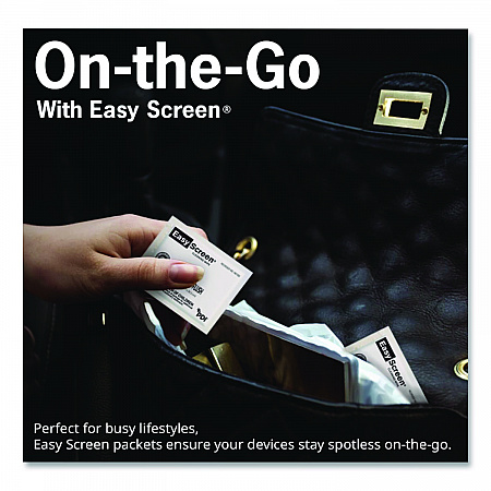 PDI Easy Screen Cleaning Wipes, Individually Wrapped, 1-Ply, 5 x 8, Unscented, White, 50/Box (H01050)