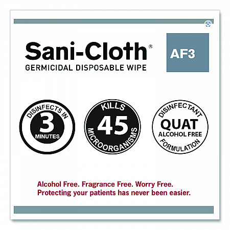 Sani-Cloth AF3 Germicidal Disposable Wipes, Large, 1-Ply, 8