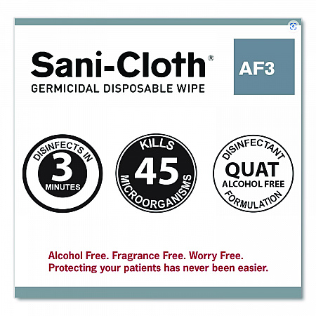 Sani-Cloth AF3 Germicidal Disposable Wipes, Extra-Large, 1-Ply, 7.5