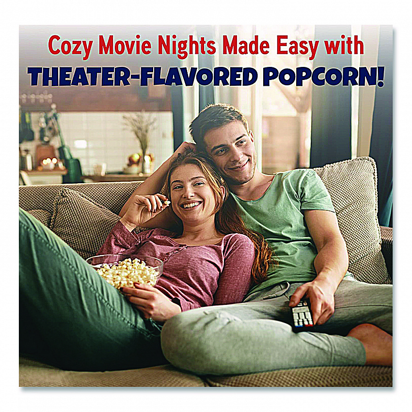 Premium America Popcorn, Butter, 8 oz Pack, 36/Carton (GRE00016)