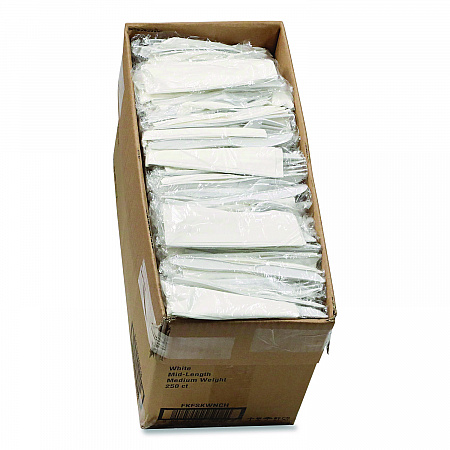 Fieldware Cutlery Kit, Individually Wrapped, Mediumweight, Fork/Knife/Napkin/Spoon, Plastic, White, 250/Carton (FKFSKWNCH)