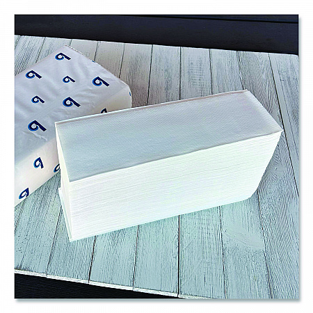 Structured Multifold Towels, 1-Ply, 9 x 9.5, White, 250/Pack, 16 Packs/Carton (6204)