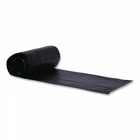 High-Density Waste Can Liners, 33 gal, 16 mic, 33 x 40, Black, Roll, 250/Carton (Z6640VKR01)
