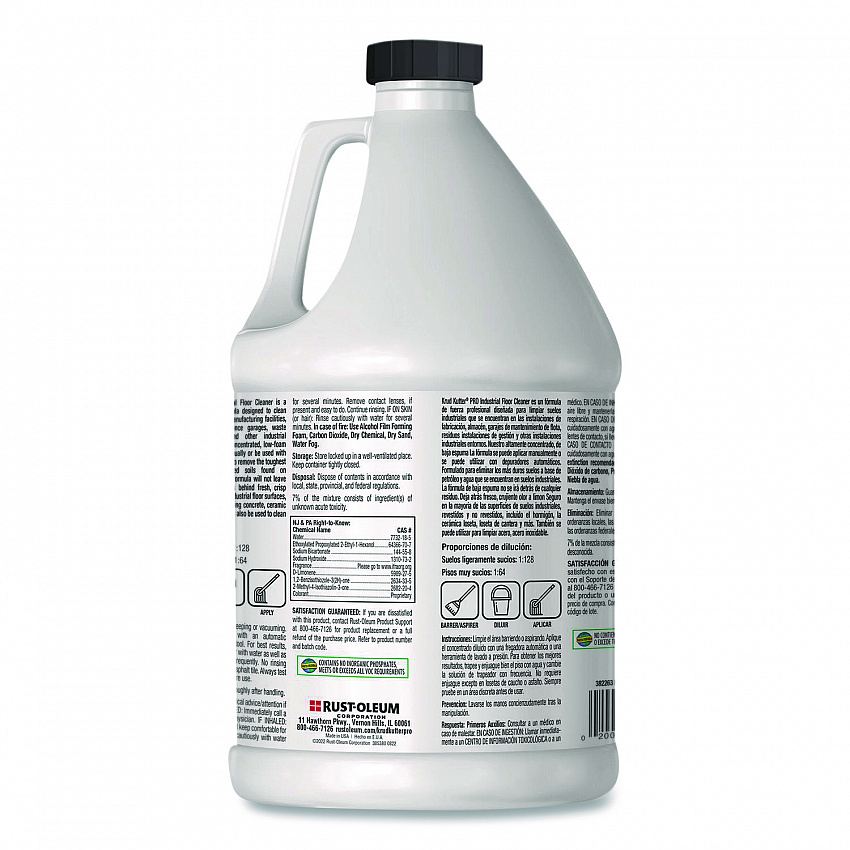 Professional Low Foam Floor Cleaner Concentrate, Lemon Scent, 1 gal Bottle, 4/Carton (382263)