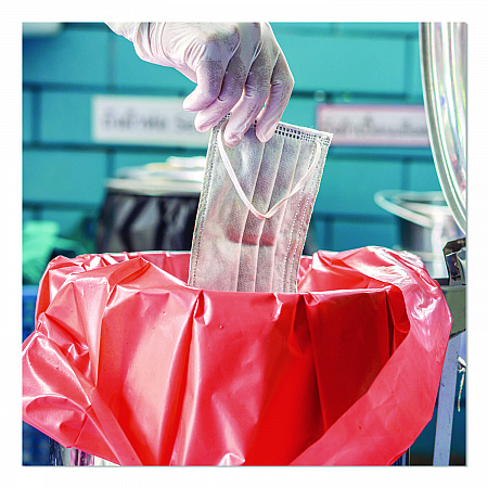 Healthcare Biohazard Printed Can Liners, Biohazard Infectious Waste, 30 gal, 1.3 mil, 30