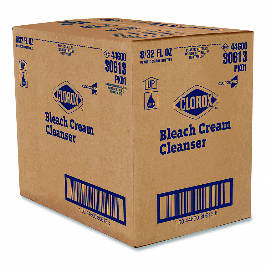 CloroxPro Bleach Cream Cleanser, 32 oz Bottle, 8/Carton (30613)