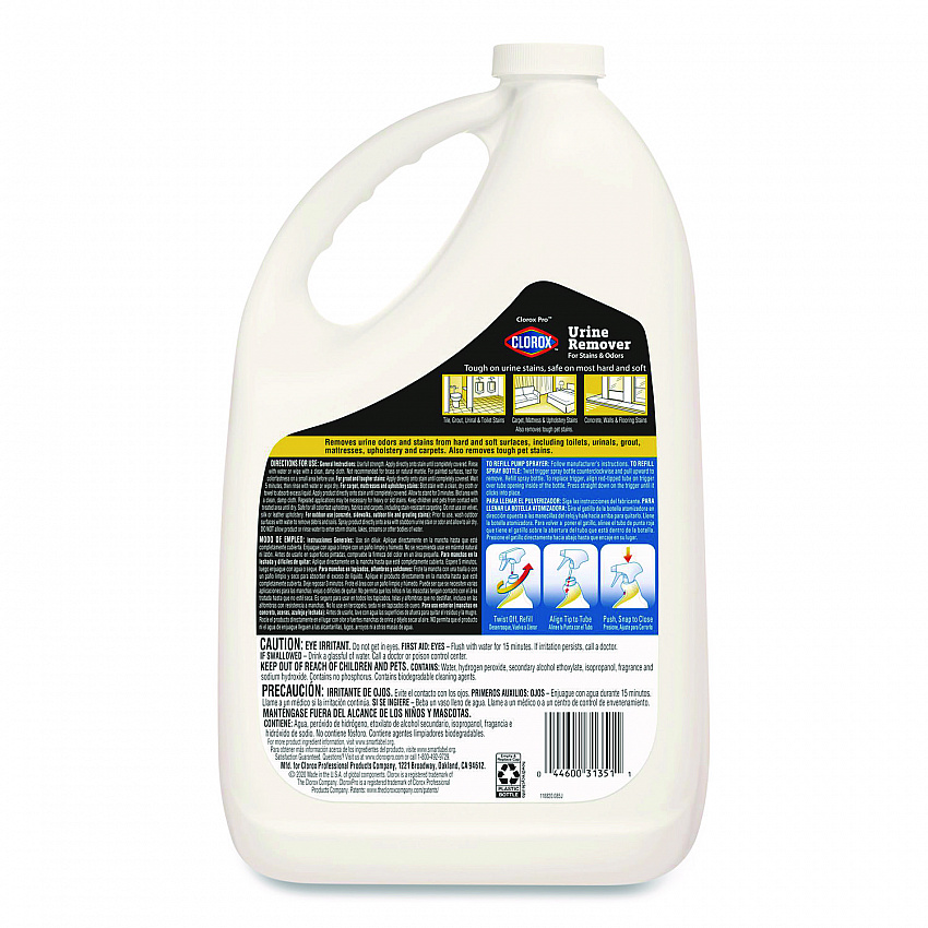 CloroxPro Urine Remover for Stains and Odors, Clean Floral Scent, 128 oz Refill Bottle (31351EA)