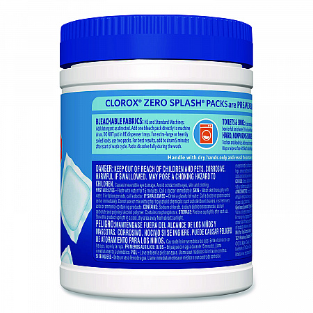 Zero Splash Bleach Packs, Regular Scent, 12 Packs/Canister, 6 Canisters/Carton (31371)