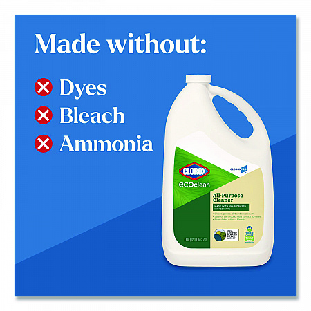 Clorox Pro EcoClean All-Purpose Cleaner, Refill, Unscented, 128 oz Bottle, 4/Carton (60278CT)