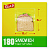 Fold Top Food Storage Plastic Sandwich Bags, 6.5 x 5.5, Clear, 180 Bags/Box, 12 Boxes/Carton (60771)