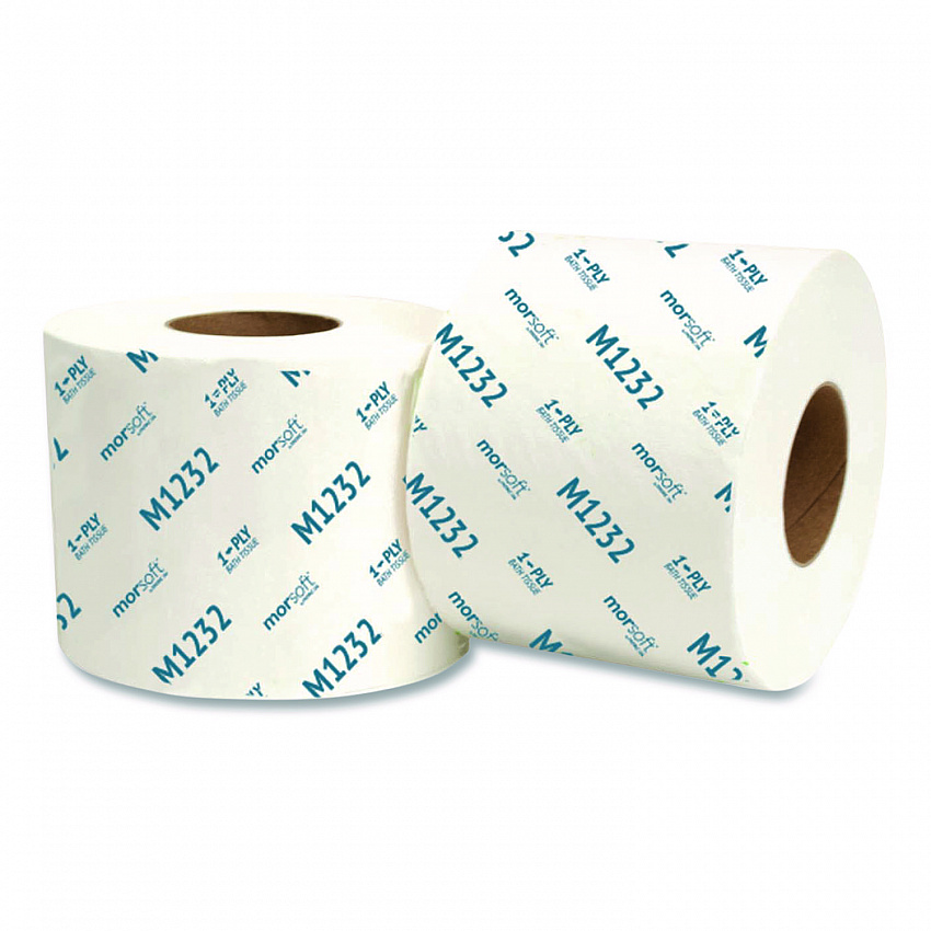 Morsoft Controlled Bath Tissue, Septic Safe, 1-Ply, White, 1,200 Sheets/Roll, 48 Rolls/Carton (M1232)