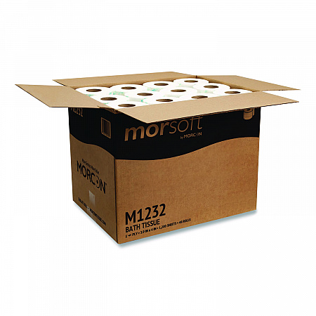 Morsoft Controlled Bath Tissue, Septic Safe, 1-Ply, White, 1,200 Sheets/Roll, 48 Rolls/Carton (M1232)