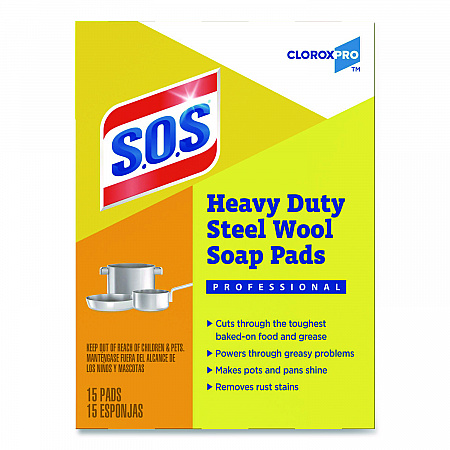 Steel Wool Soap Pads, 2.4 x 3, Steel, 15 Pads/Box, 12 Boxes/Carton (88320CT)