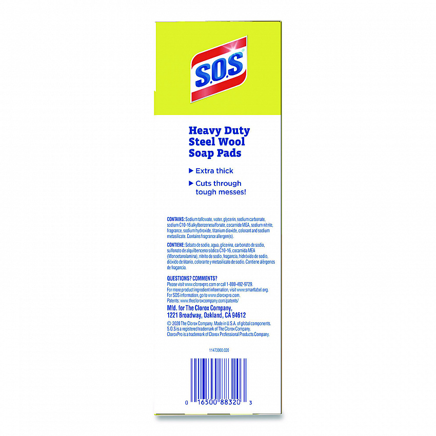 Steel Wool Soap Pads, 2.4 x 3, Steel, 15 Pads/Box, 12 Boxes/Carton (88320CT)