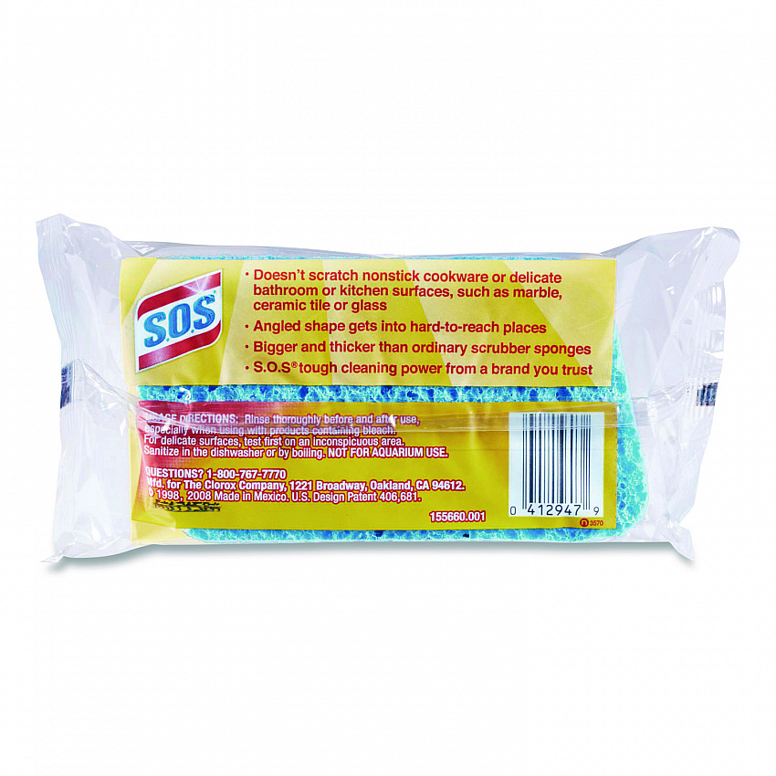 All Surface Scrubber Sponge, 2.5 x 4.5, 0.9" Thick, Dark Blue/Light Blue, 12/Carton (91017)