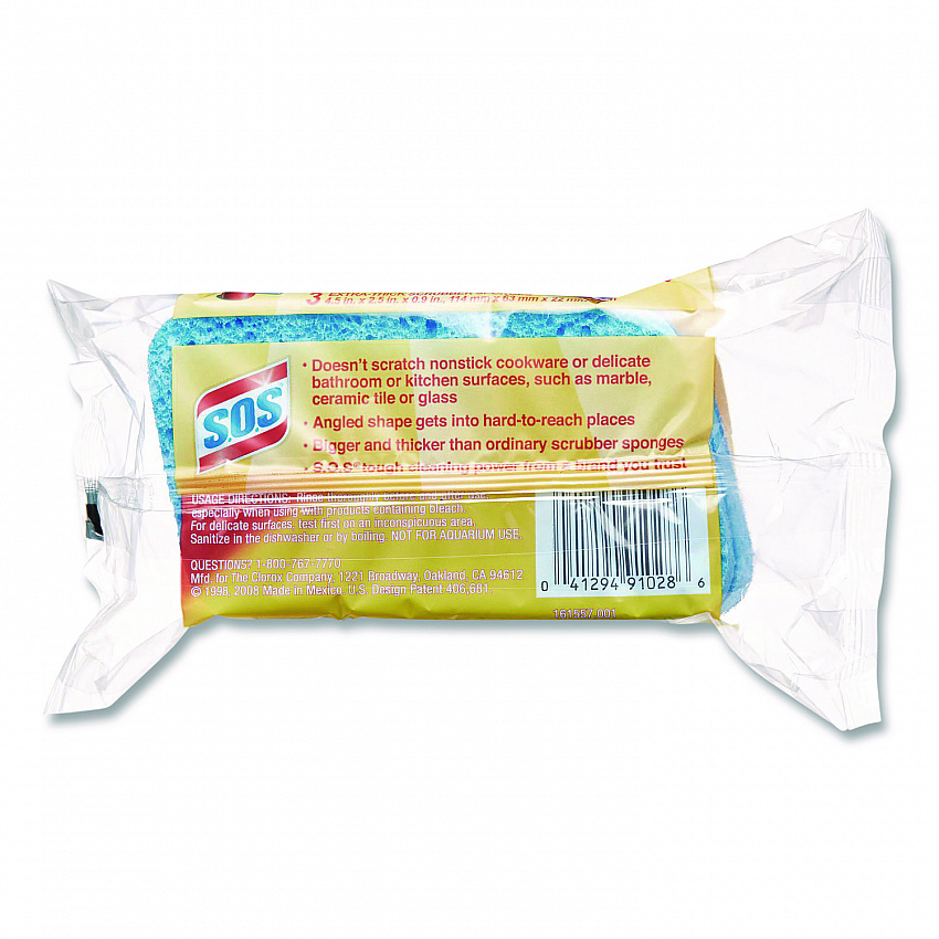 All Surface Scrubber Sponge, 2.5 x 4.5, 0.9" Thick, Dark Blue/Light Blue, 3/Pack, 8 Packs/Carton (91028CT)