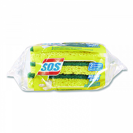 Heavy Duty Scrubber Sponge, 2.5 x 4.5, 0.9