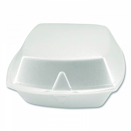 Foam Hinged Lid Containers, 6 x 6 x 3, White, Foam, 500/Carton (12175)
