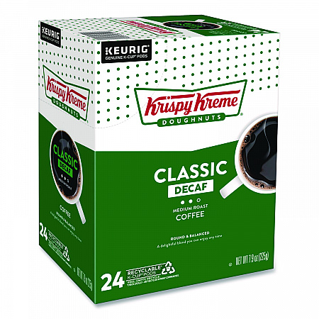 Classic Decaf Coffee K-Cups, Medium Roast, 24/Box (6111)