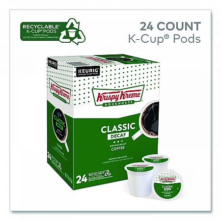 Classic Decaf Coffee K-Cups, Medium Roast, 24/Box (6111)