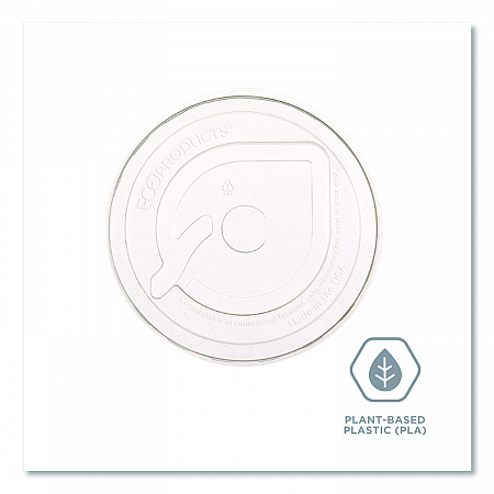 GreenStripe Cold Cup Flat Lids, Fits 9 oz to 24 oz Cold Cups, Plastic, Clear, 100/Pack, 10 Packs/Carton (EPFLCC)