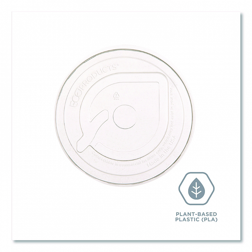 GreenStripe Cold Cup Flat Lids, Fits 9 oz to 24 oz Cold Cups, Plastic, Clear, 100/Pack, 10 Packs/Carton (EPFLCC)