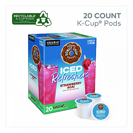 ICED Refreshers K-Cup Pods, Strawberry Acai, 20/Box (0237)