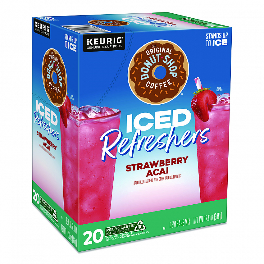 ICED Refreshers K-Cup Pods, Strawberry Acai, 20/Box (0237)